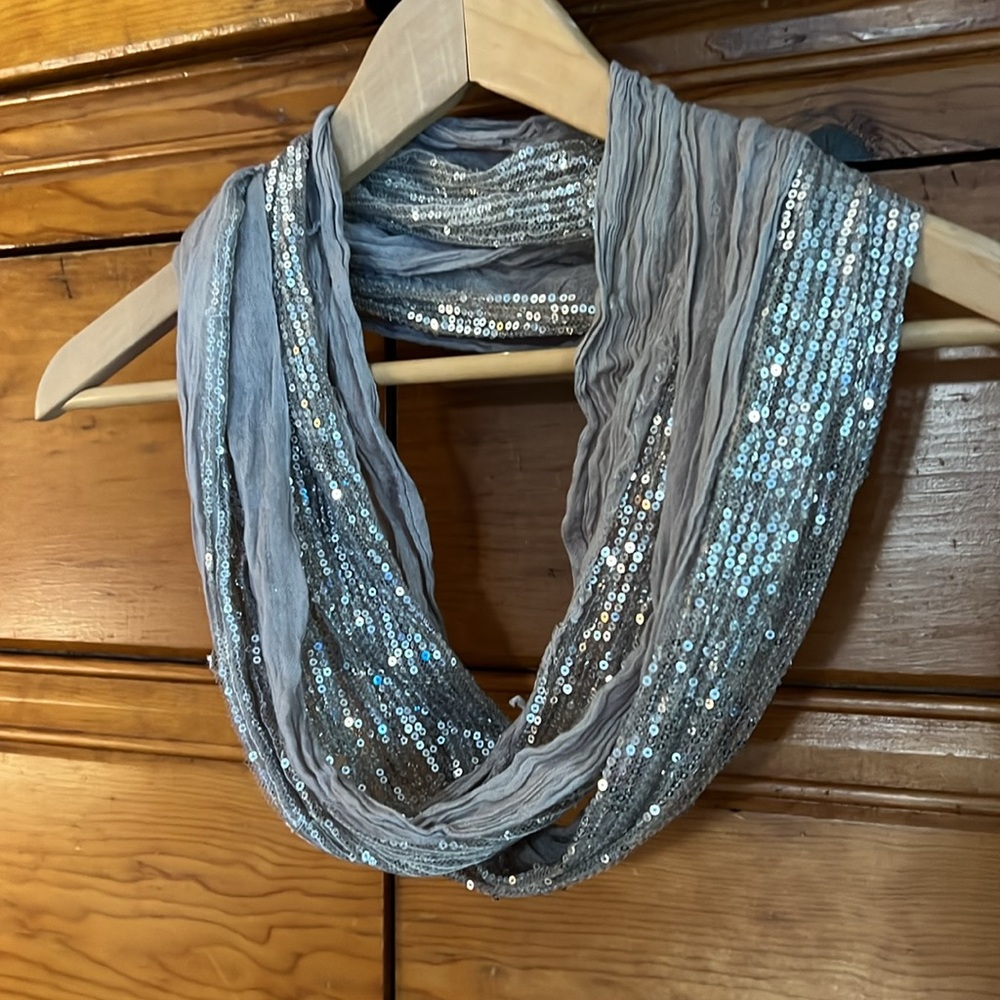 Infinity scarf with sequins.